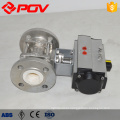 6'' stainless steel double acting pneumatic flanged ball valve